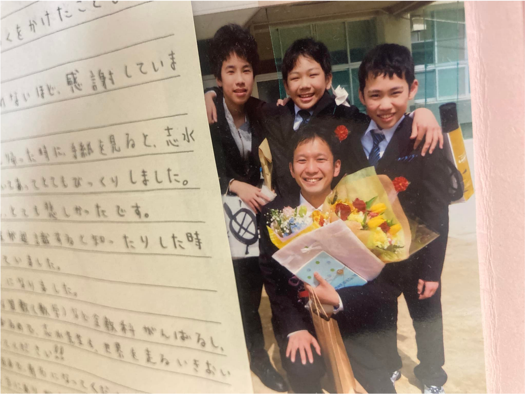 教え子との写真
